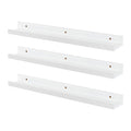 57cm White Floating Picture Ledge Shelves - Pack of Three