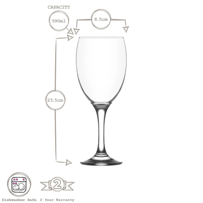 590ml Empire Red Wine Glasses - Pack of Six