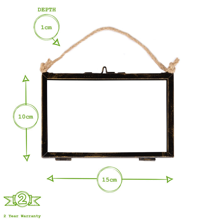 6" x 4" Black Hanging Metal Photo Frame