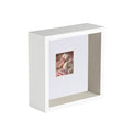 6" x 6" 3D Deep Box White Photo Frame with 2" x 2" Mount