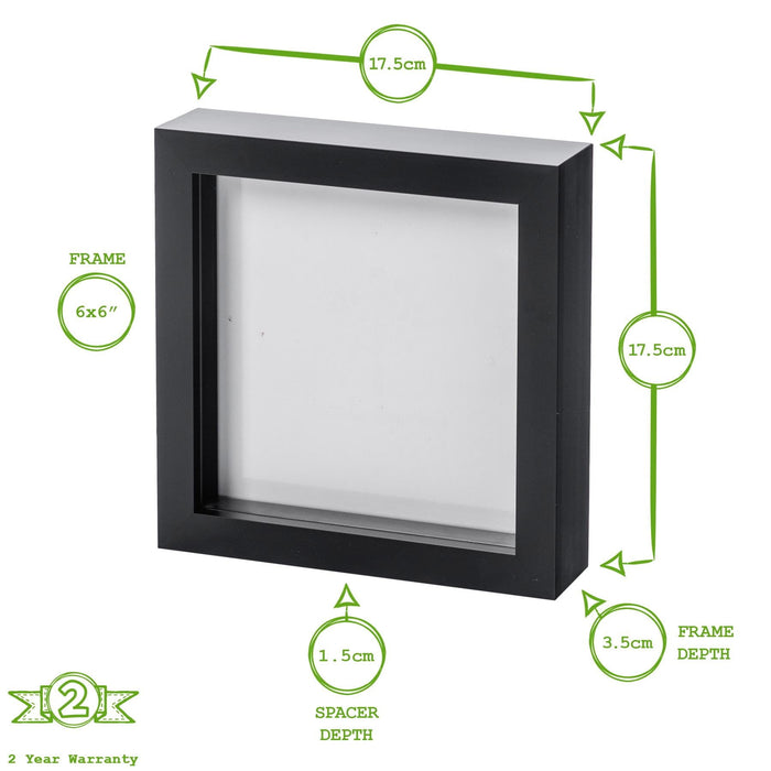 6" x 6" White 3D Box Photo Frame