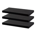 60cm Black Modern Floating Shelves - Pack of Three