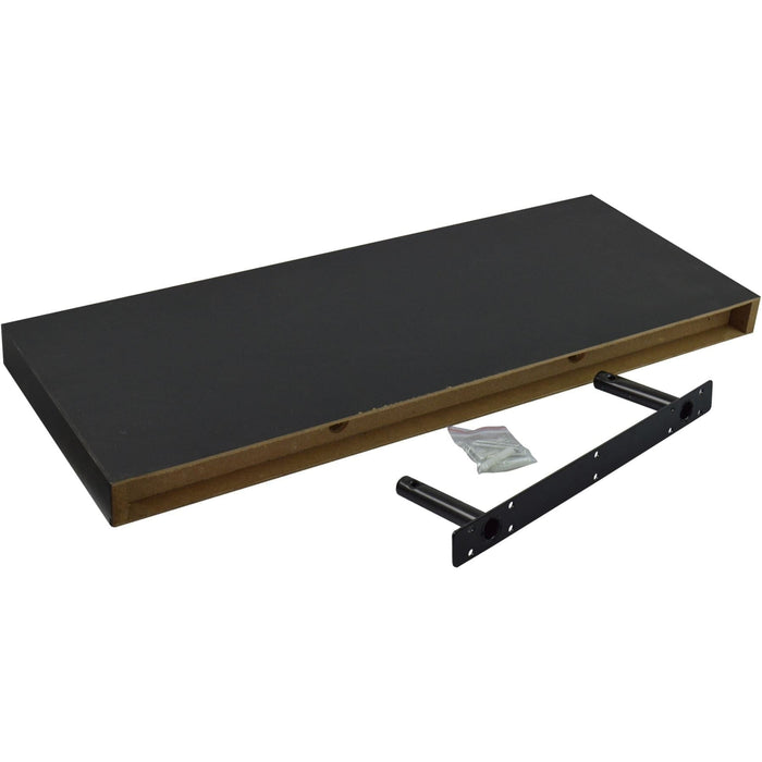 60cm Black Modern Floating Shelves - Pack of Two