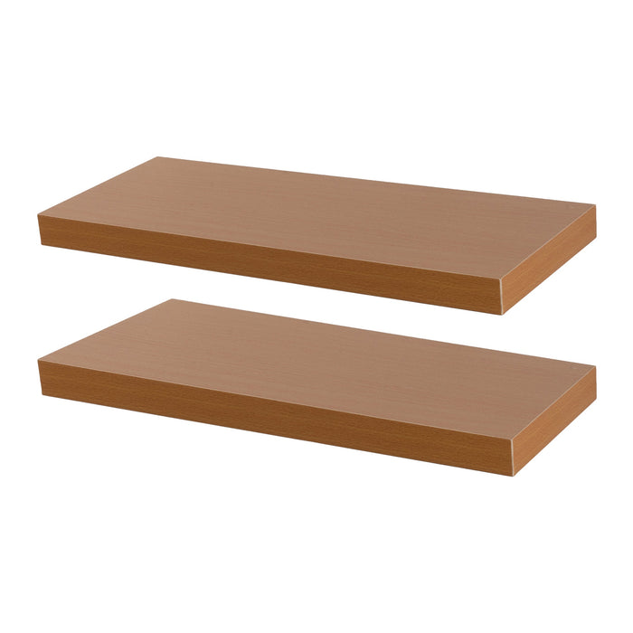 60cm Brown Modern Floating Shelves - Pack of Two