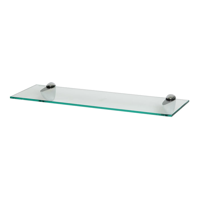60cm Floating Glass Shelf with Chrome Fixings