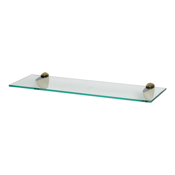 60cm Floating Glass Shelf with Gold Fixings