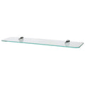 60cm Rounded Floating Glass Shelf with Chrome Fixings