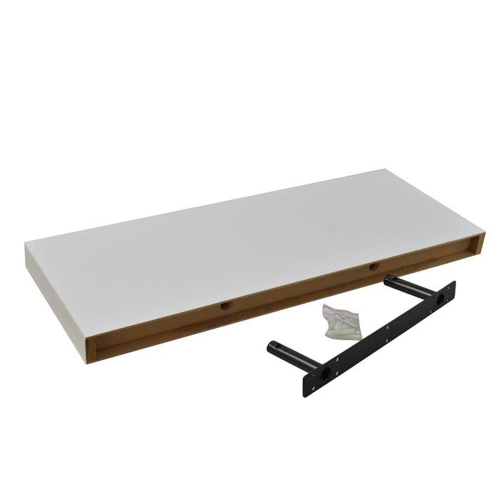 60cm White Modern Floating Shelves - Pack of Three