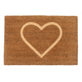 60cm x 40cm Brown Heart Embossed Coir Door Mat