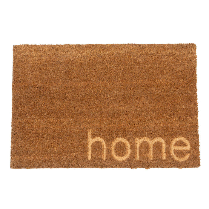 60cm x 40cm Brown Home Embossed Coir Door Mat