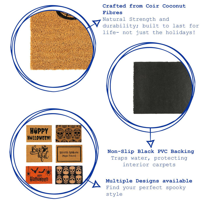 60cm x 40cm Ghost Happy Halloween Coir Door Mat