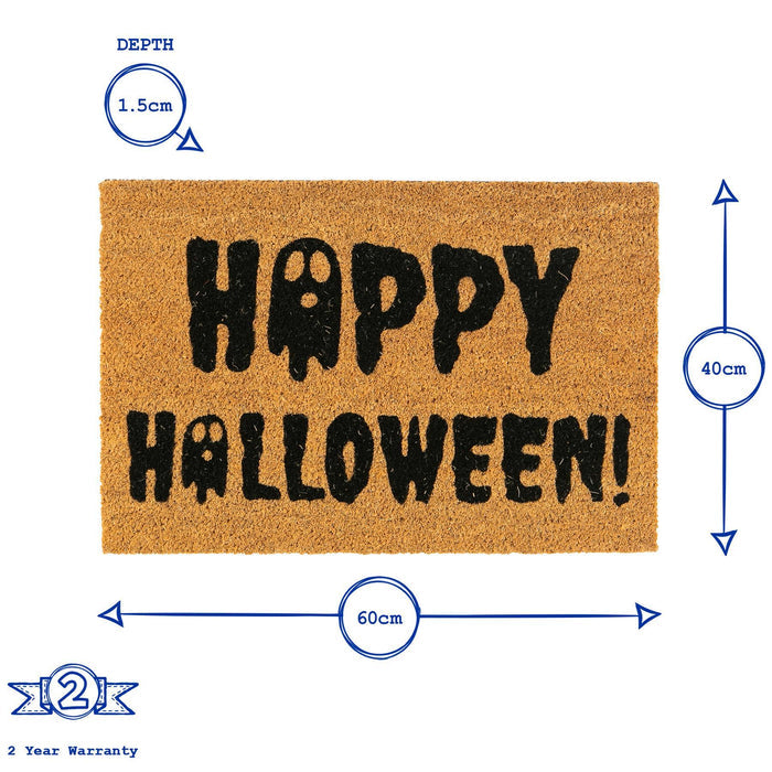 60cm x 40cm Ghost Happy Halloween Coir Door Mat