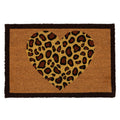 60cm x 40cm Leopard Print Heart Coir Door Mat
