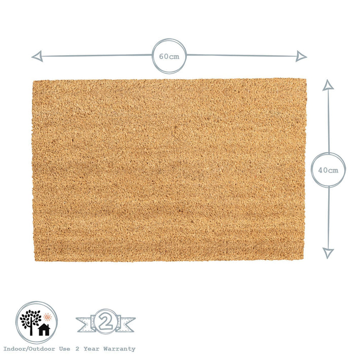 60cm x 40cm Red Ho Ho Ho Coir Door Mat