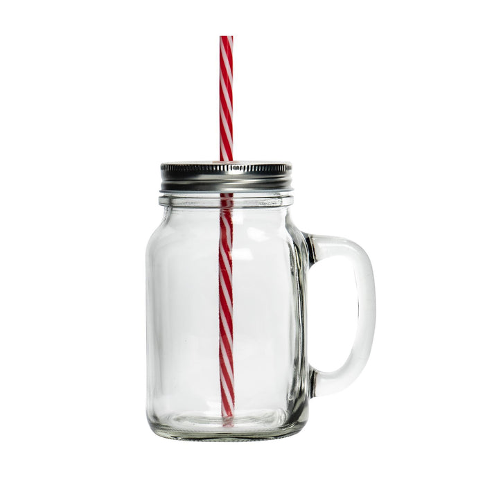 620ml Mason Drinking Jar Glasses with Straws - Pack of Four