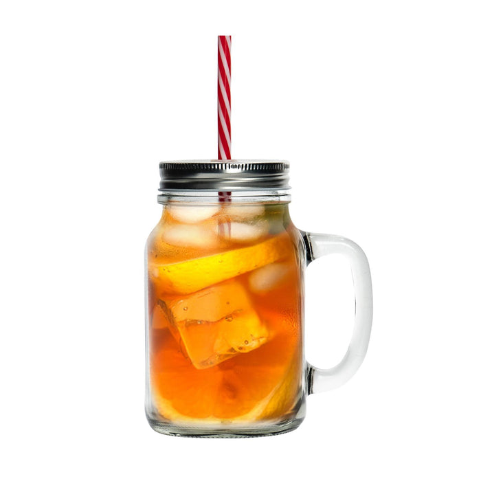 620ml Mason Drinking Jar Glasses with Straws - Pack of Four