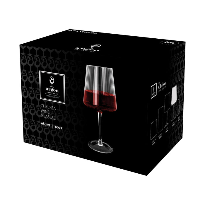 630ml Chelsea Optic Crystal Red Wine Glasses - Pack of 6