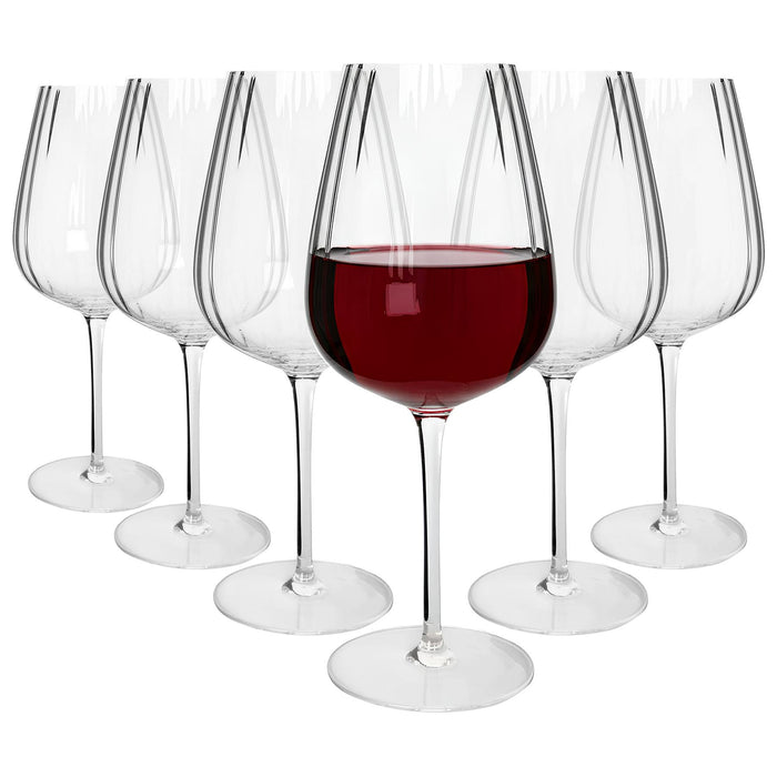 640ml Kensington Optic Crystal Red Wine Glasses - Pack of 6