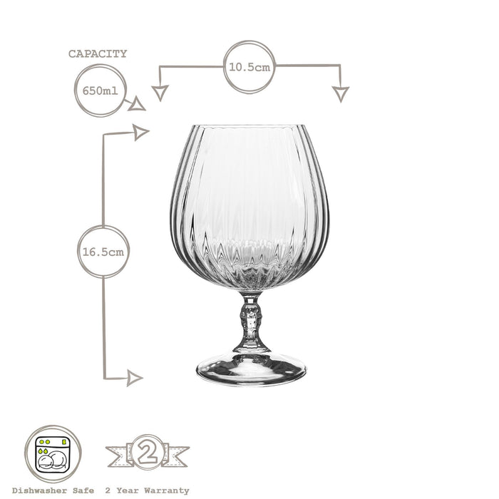 650ml America '20s Brandy Glasses - Pack of Six