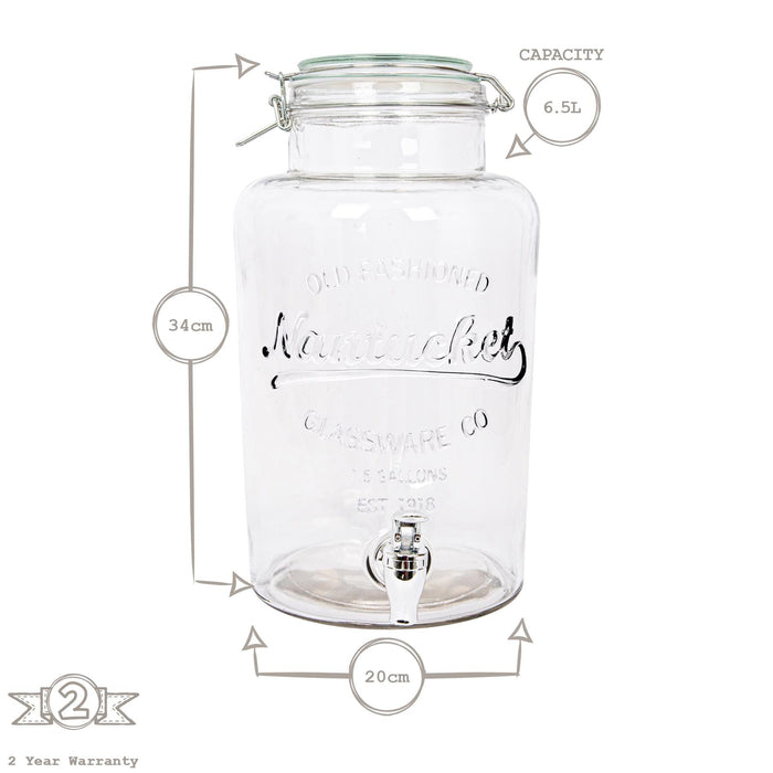 6.5L Glass Drinks Dispenser with Tap