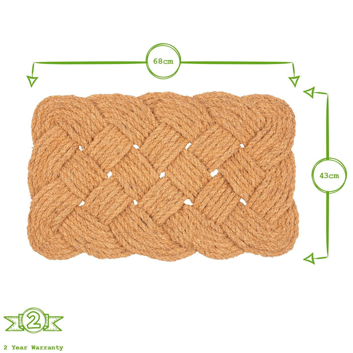 68cm x 43cm Natural Coir Knotted Door Mat