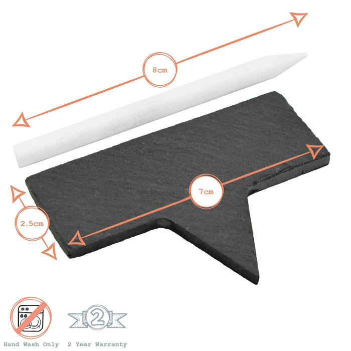 6 Slate Cheese Board Markers with Chalk