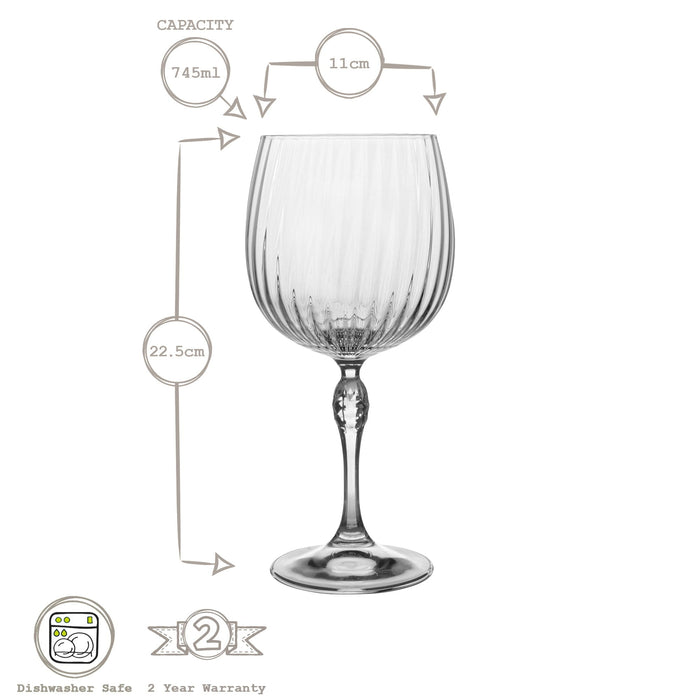 745ml America '20s Gin Glasses - Pack of Six