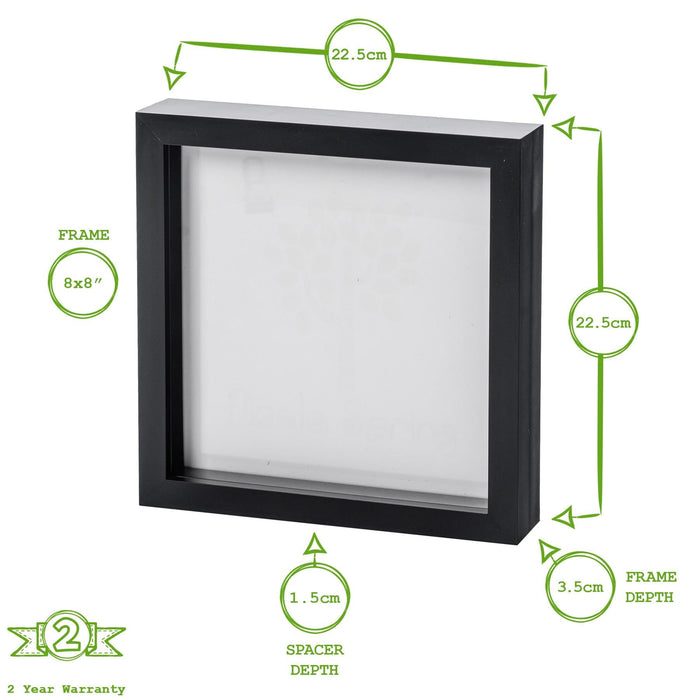8" x 8" White 3D Box Photo Frame