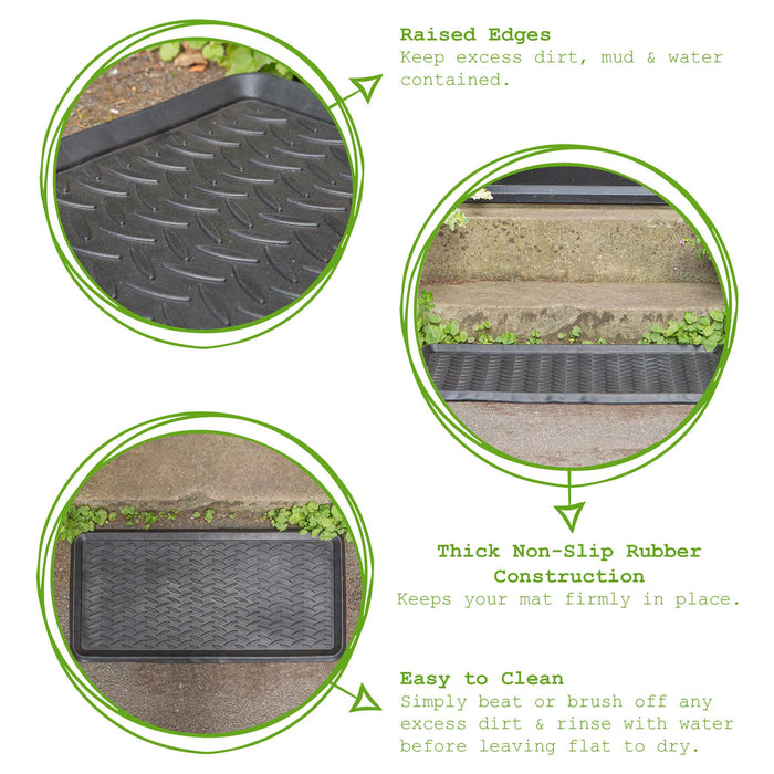80 x 40cm Heavy Duty Rubber Boot Tray