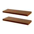 80cm Walnut Modern Floating Shelves - Pack of Two