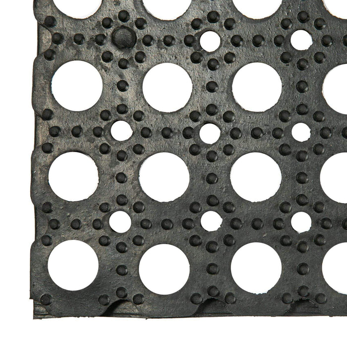 80cm x 60cm Black Heavy Duty Rubber Door Mat