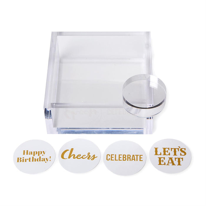 ACRYLIC COCKTAIL NAPKIN HOLDER with WEIGHT