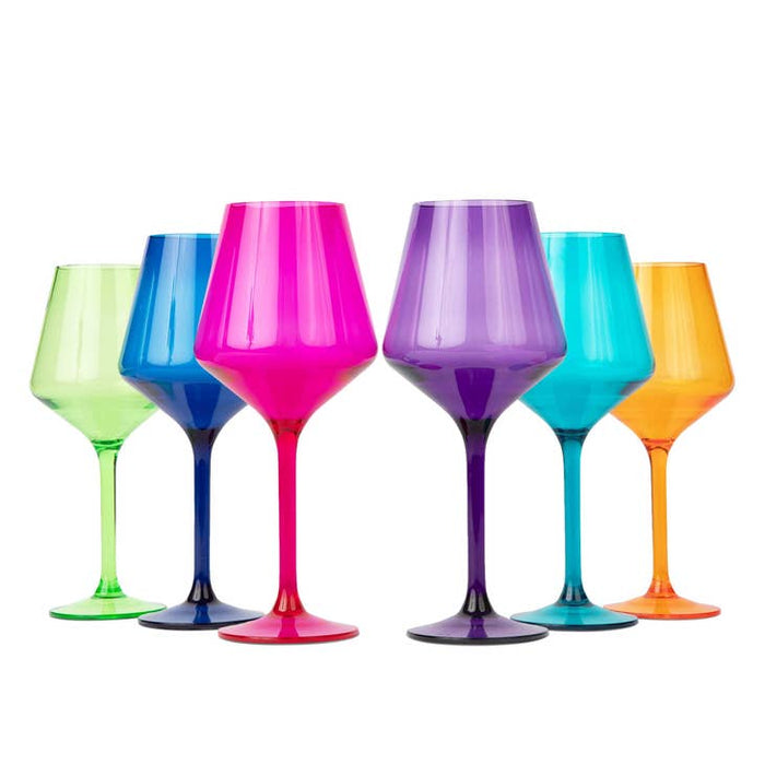 ACRYLIC STEMMED WINEGLASS, JEWEL