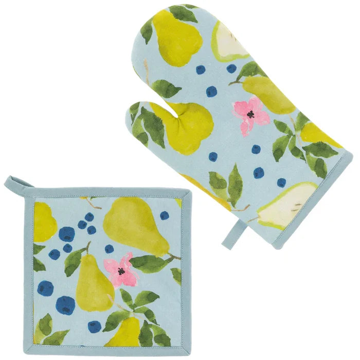 ANJOU PEAR OVEN MITT & POTHOLDER SET