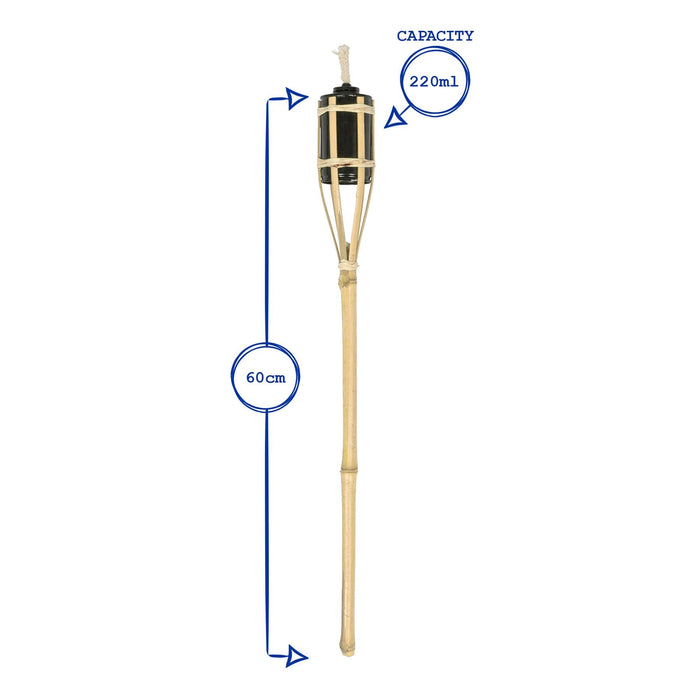 Bamboo 60cm Garden Fire Torches - Pack of Six