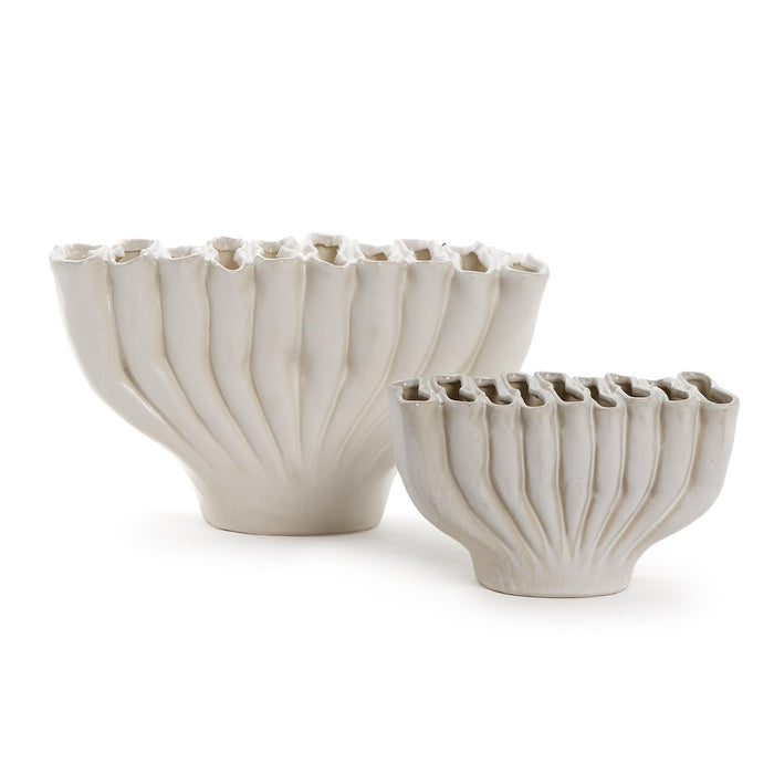 BANYAN WHITE CERAMIC VASE, LARGE