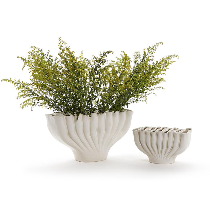 BANYAN WHITE CERAMIC VASE, SMALL