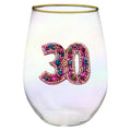 BEADED 30 STEMLESS WINE GLASS