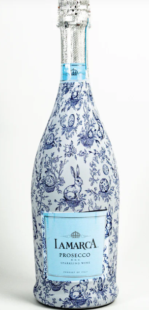BEAU BOTTLES BLUE TOILE EASTER BUNNY - PROSECCO COLLECTION