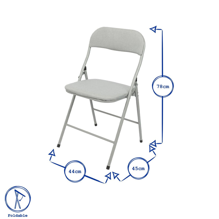 Beige Fabric Padded Folding Chair