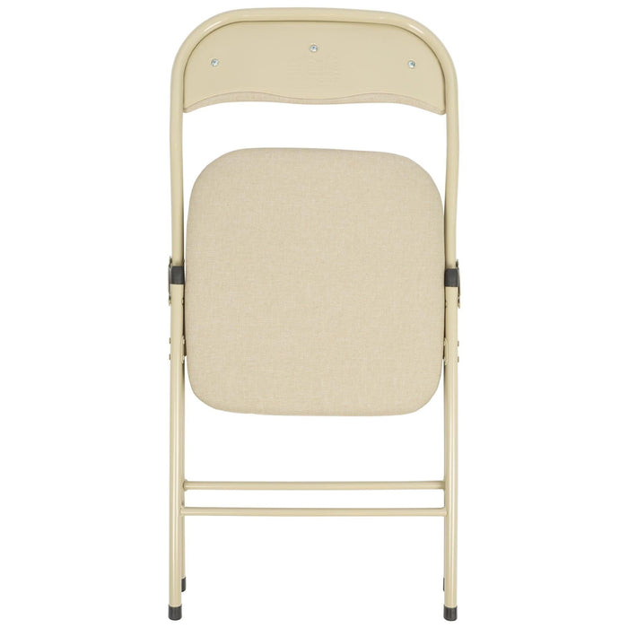 Beige Fabric Padded Folding Chair
