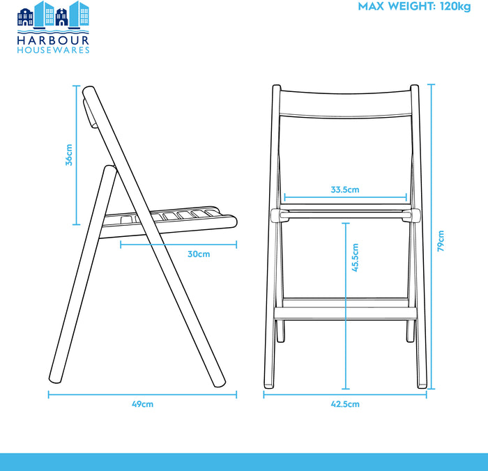 Beige Folding Chair – Solid Beech Wood Frame for Dining & Events