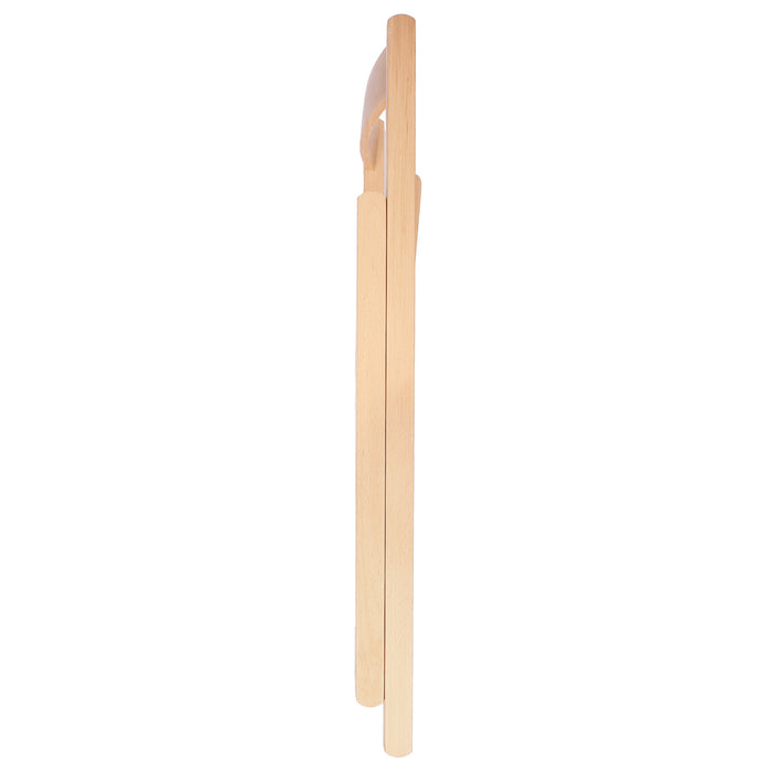 Beige Folding Chair – Solid Beech Wood Frame for Dining & Events