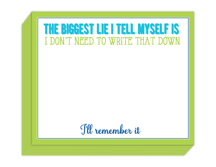 BIGGEST LIE SHORT STACK NOTE PAD