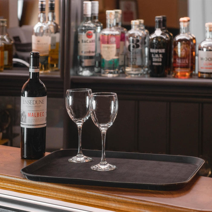 Black 56cm x 41cm Rectangle Non-Slip Serving Tray