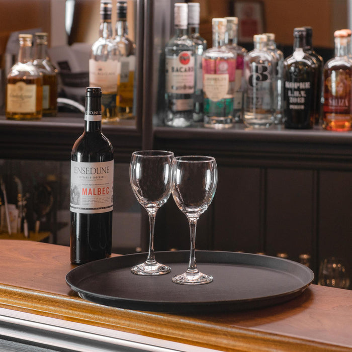 Black 79cm x 66cm Oval Non-Slip Serving Tray