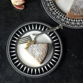 black and white pattern pocelain plates. Made in the USA. Your Western Decor