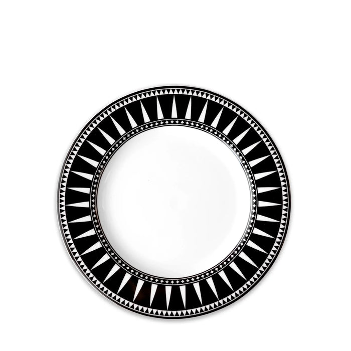 black and white pattern porcelain salad plate - Made in the USA - Your Western Decor