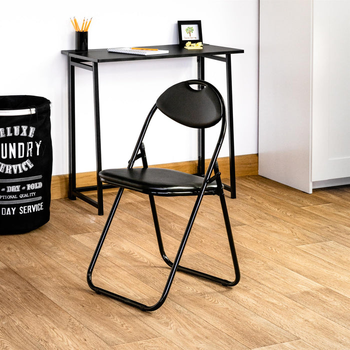 Black Curved Black Framed Padded Folding Chair - Pack of Six