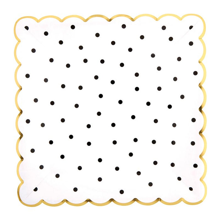 BLACK DOT SCALLOP PLATES